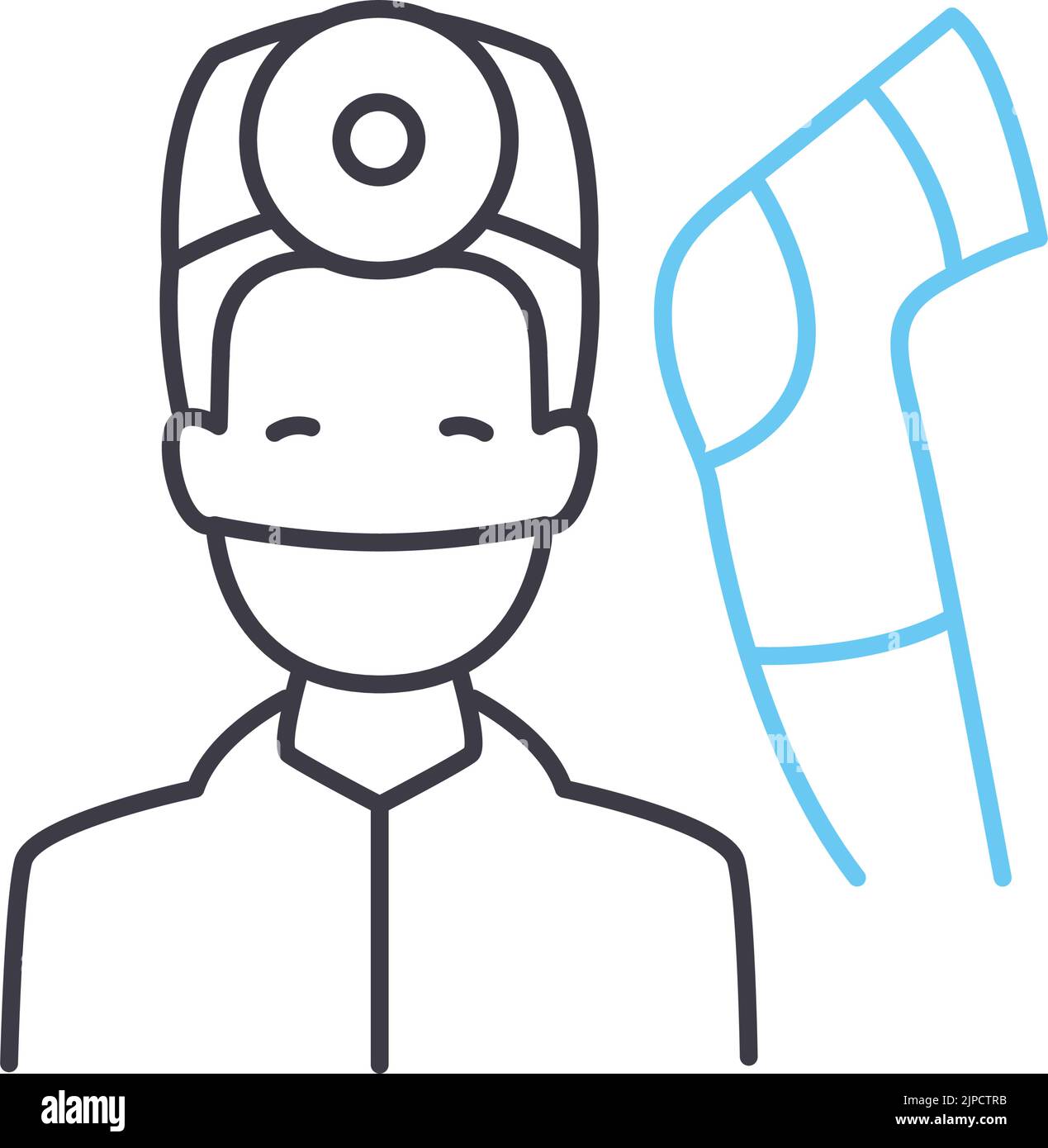 orthopedist line icon, outline symbol, vector illustration, concept ...
