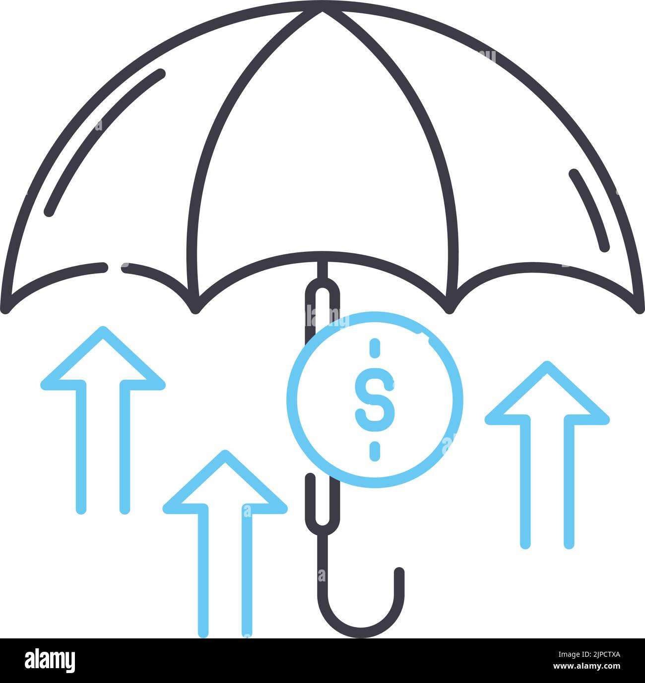 investment protection line icon, outline symbol, vector illustration, concept sign Stock Vector