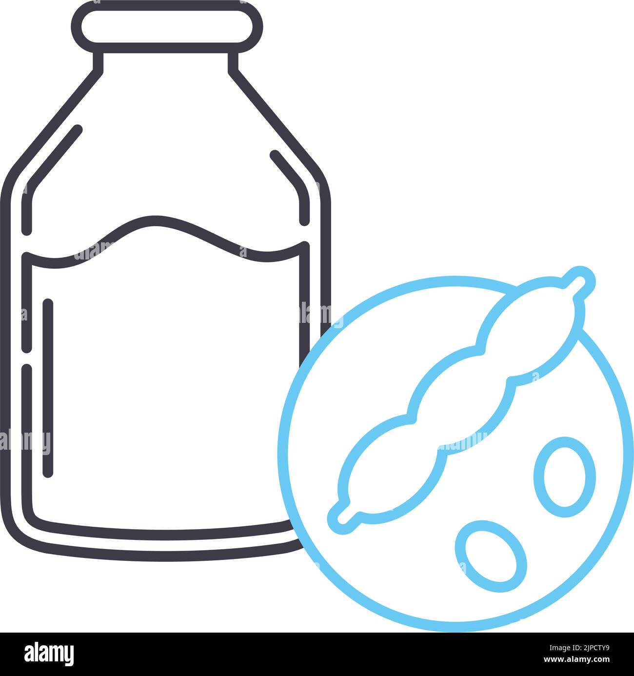 soy milk line icon, outline symbol, vector illustration, concept sign