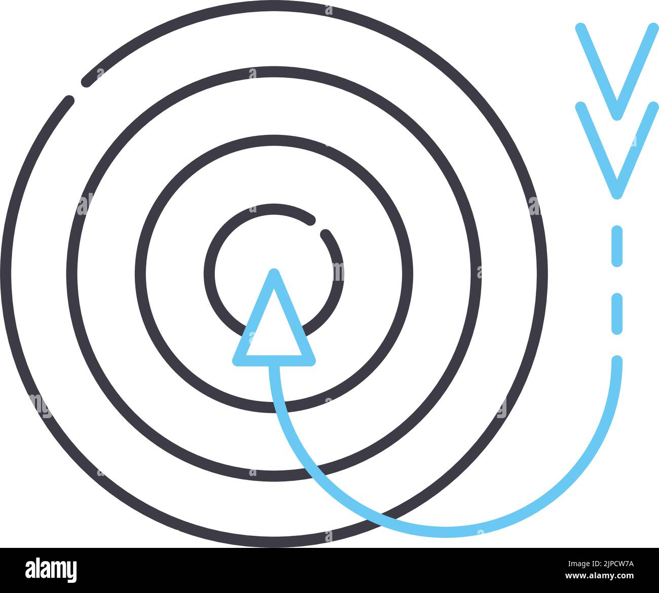 targeting line icon, outline symbol, vector illustration, concept sign ...