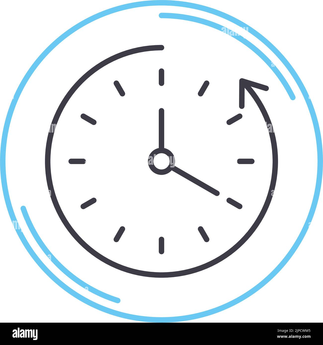 turn off clock line icon, outline symbol, vector illustration, concept sign Stock Vector Image