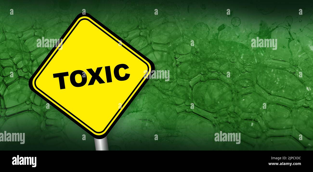 green toxic background. Danger area and big risk Stock Photo Alamy