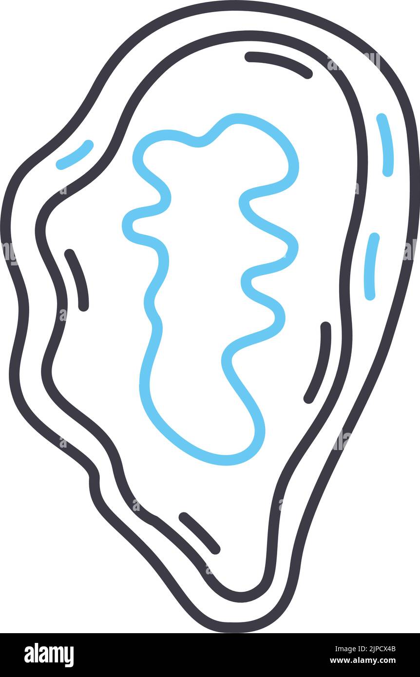 mussel line icon, outline symbol, vector illustration, concept sign ...