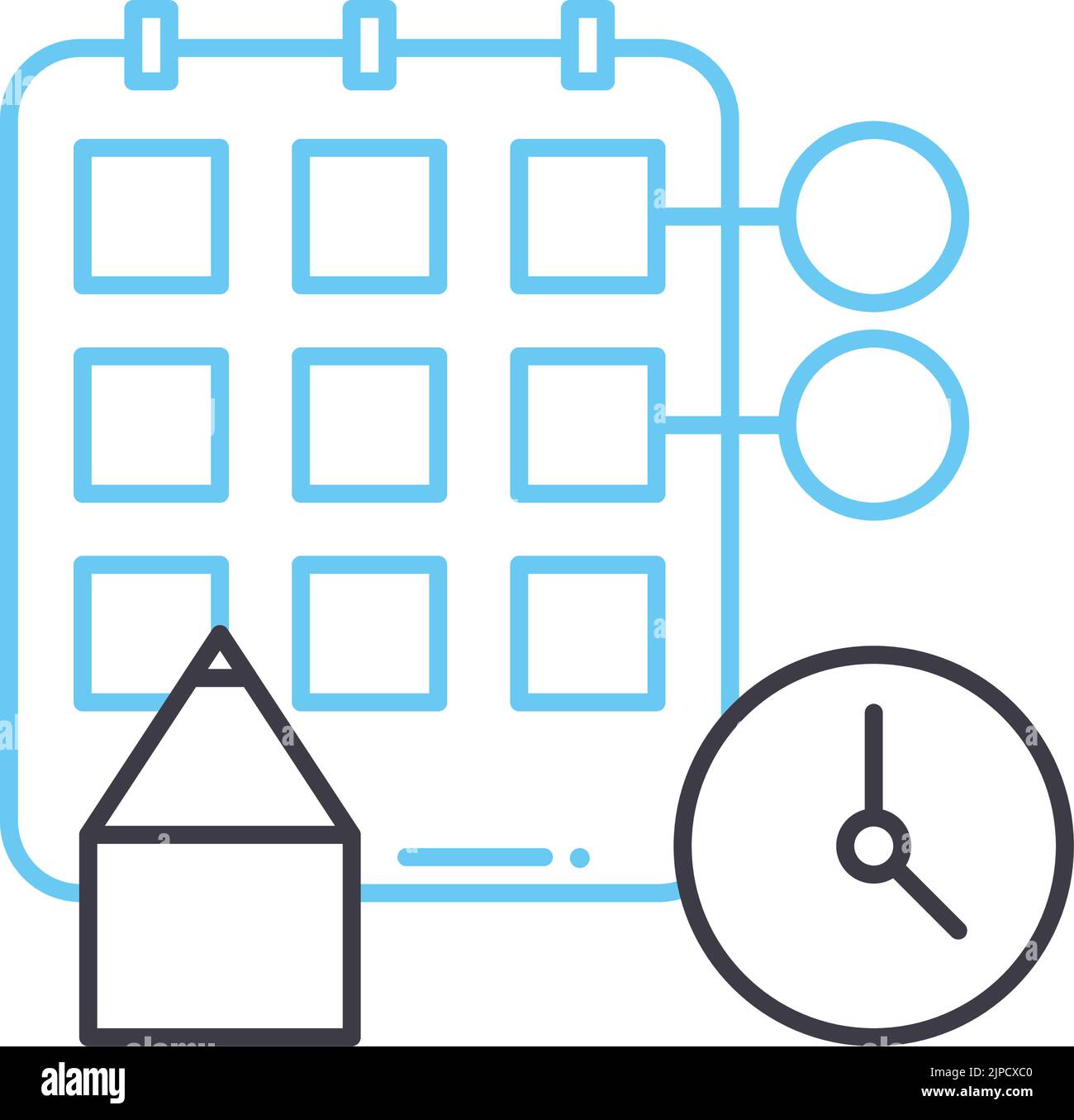 timetable line icon, outline symbol, vector illustration, concept sign Stock Vector