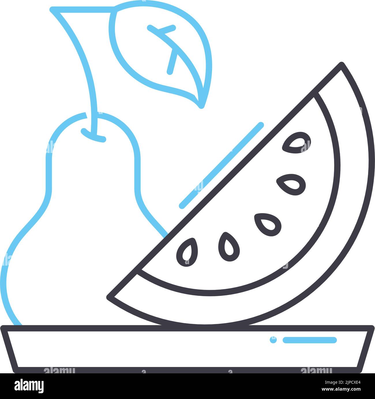 fruit line icon, outline symbol, vector illustration, concept sign ...
