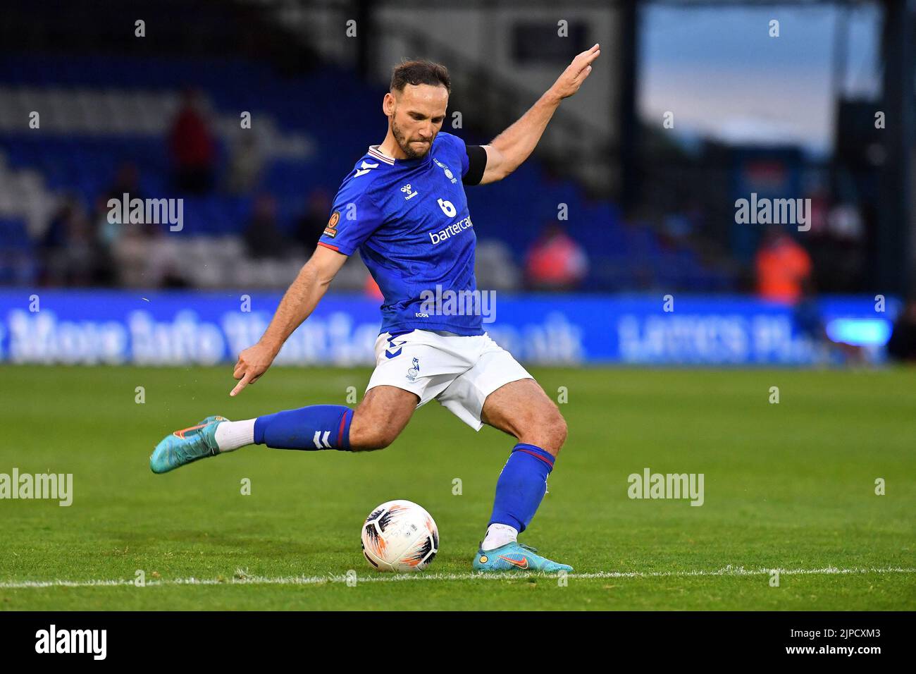 Stock action picture of Dan Gardner of Oldham Athletic during the Vanarama National League match between Oldham Athletic and Wealdstone at Boundary Park, Oldham on Wednesday 17th August 2022. (Credit: Eddie Garvey | MI News) Credit: MI News & Sport /Alamy Live News Stock Photo