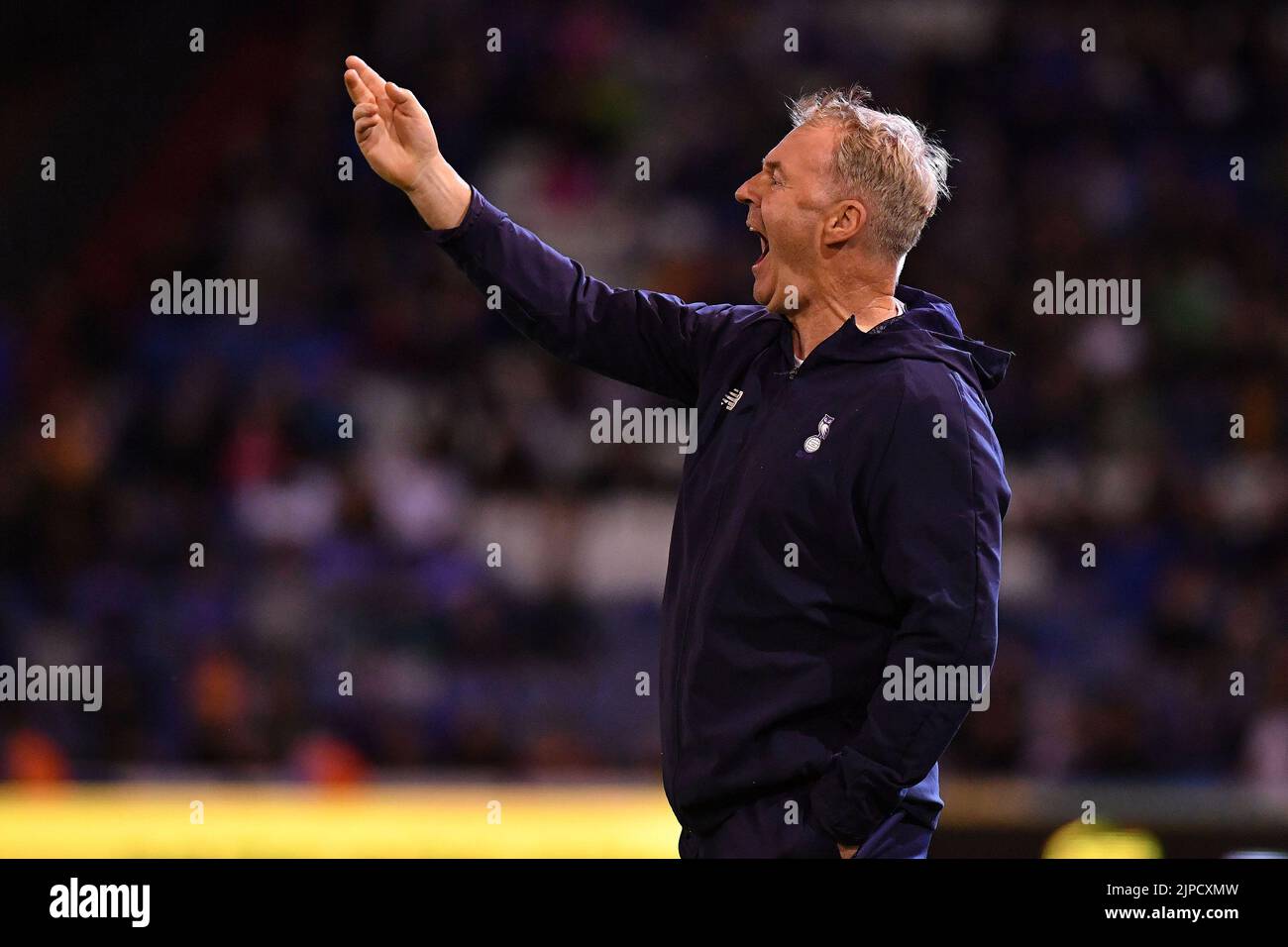 Stock action picture of John Sheriden (Manager) of Oldham Athletic during the Vanarama National League match between Oldham Athletic and Wealdstone at Boundary Park, Oldham on Wednesday 17th August 2022. (Credit: Eddie Garvey | MI News) Credit: MI News & Sport /Alamy Live News Stock Photo