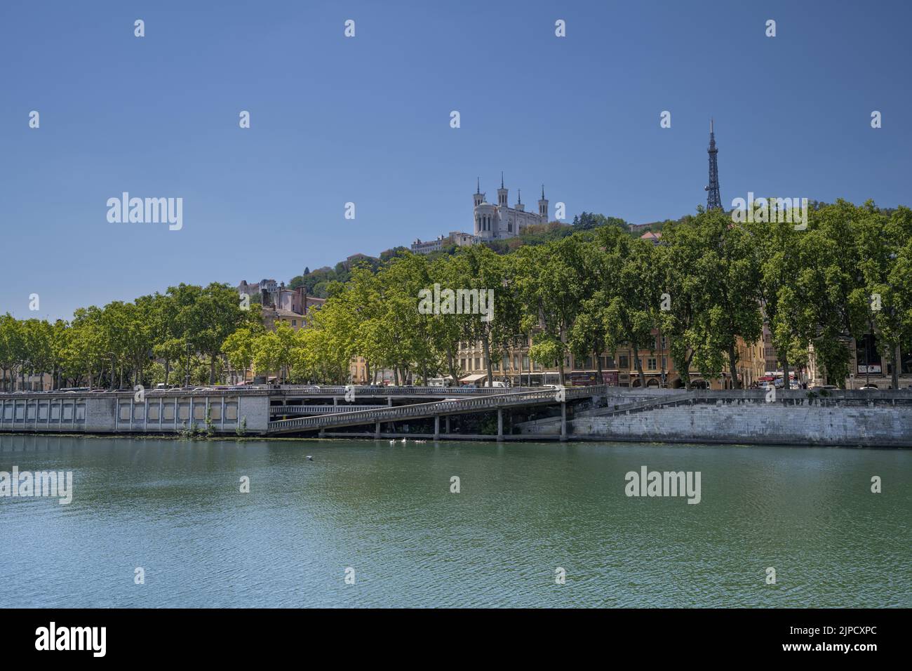 Lyon, traboules, métro, fleuve, funiculaire, confluence Stock Photo