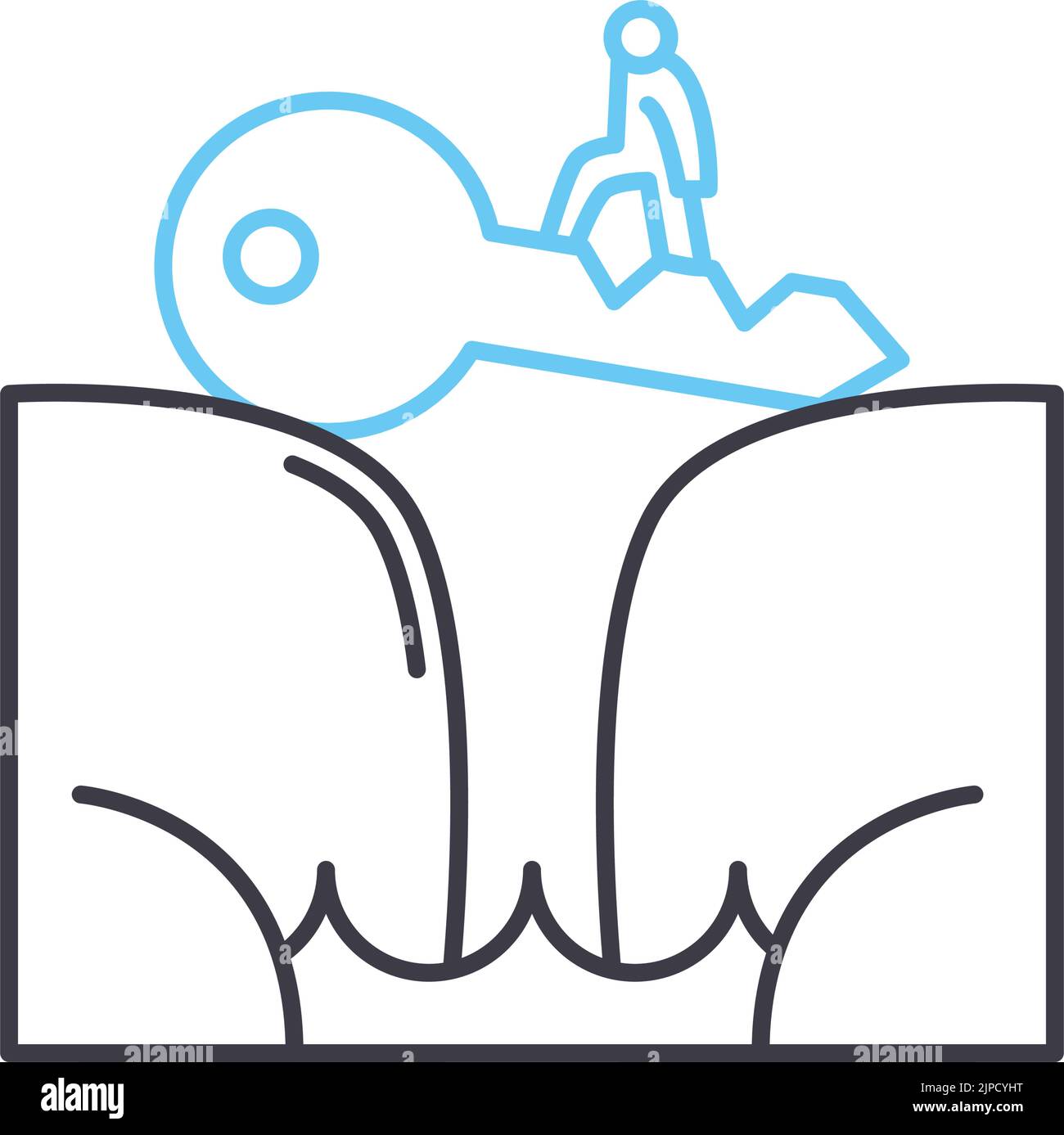 key success line icon, outline symbol, vector illustration, concept sign Stock Vector