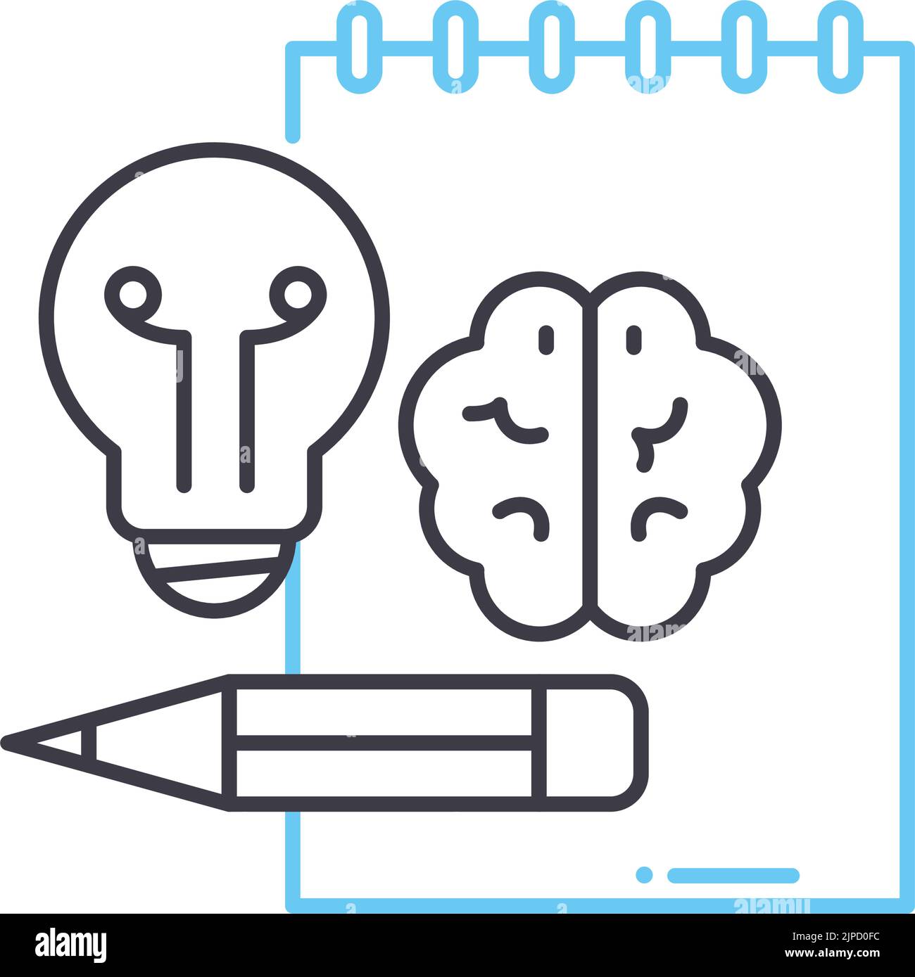 sketching idea line icon, outline symbol, vector illustration, concept ...