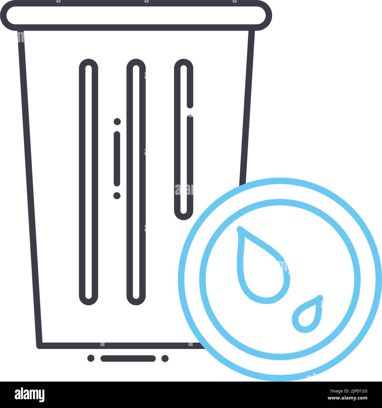 organic waste line icon, outline symbol, vector illustration, concept sign Stock Vector