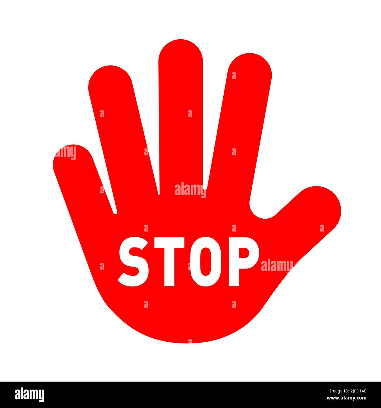 Hand raised with stop sign - vector illustration Stock Vector Image ...