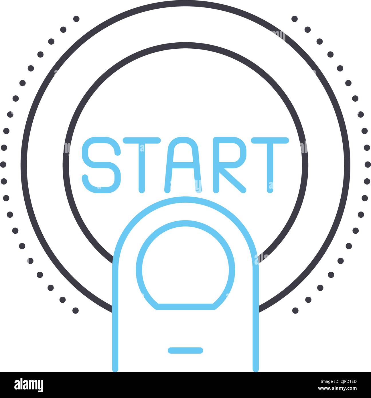 push start line icon, outline symbol, vector illustration, concept sign