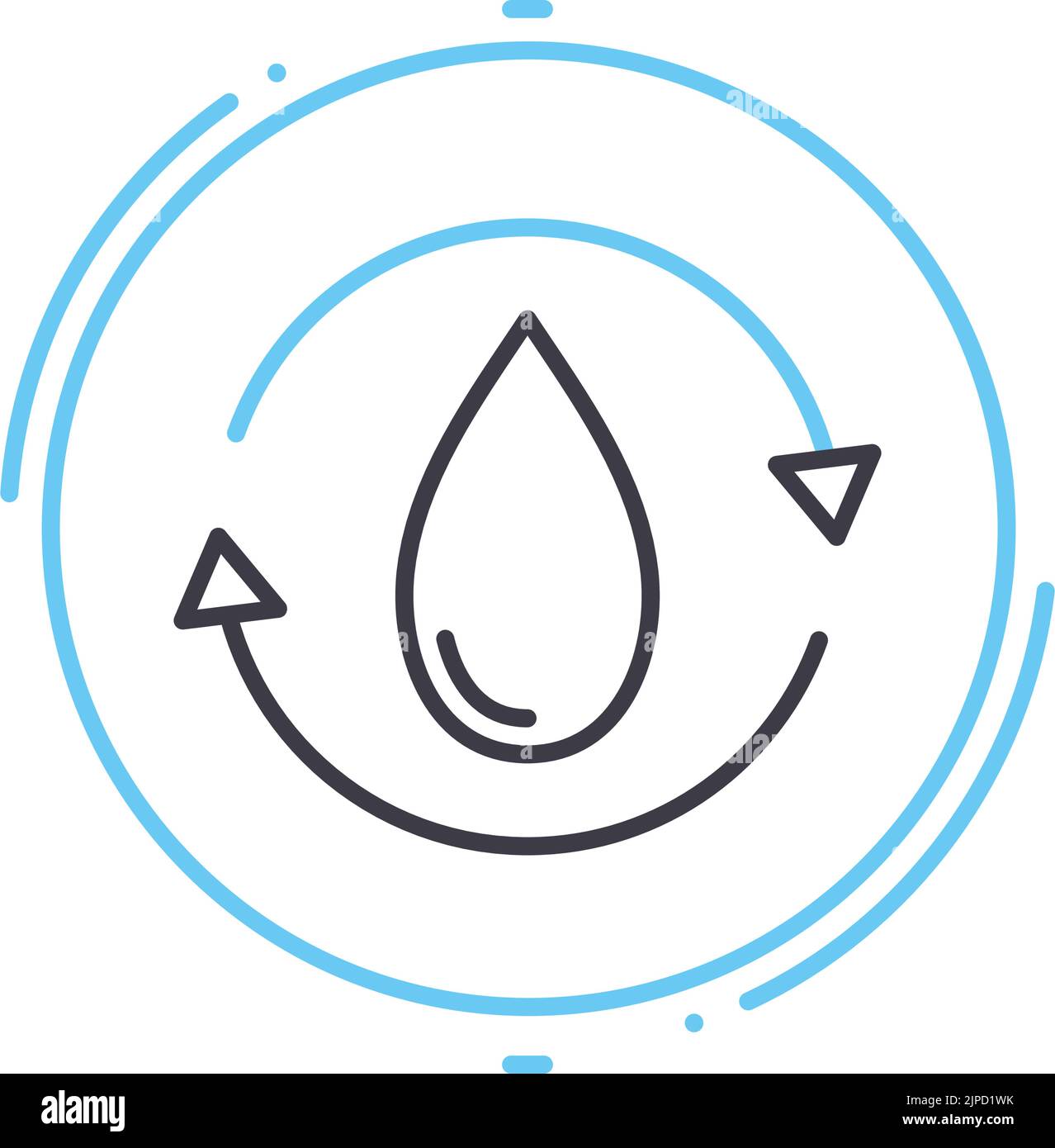 purified water line icon, outline symbol, vector illustration, concept sign Stock Vector
