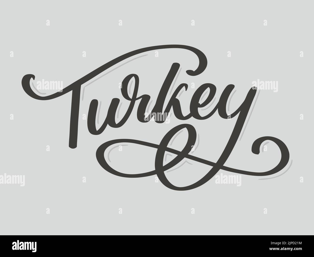 Turkey Lettering. Handwritten name of the country. Vector design ...