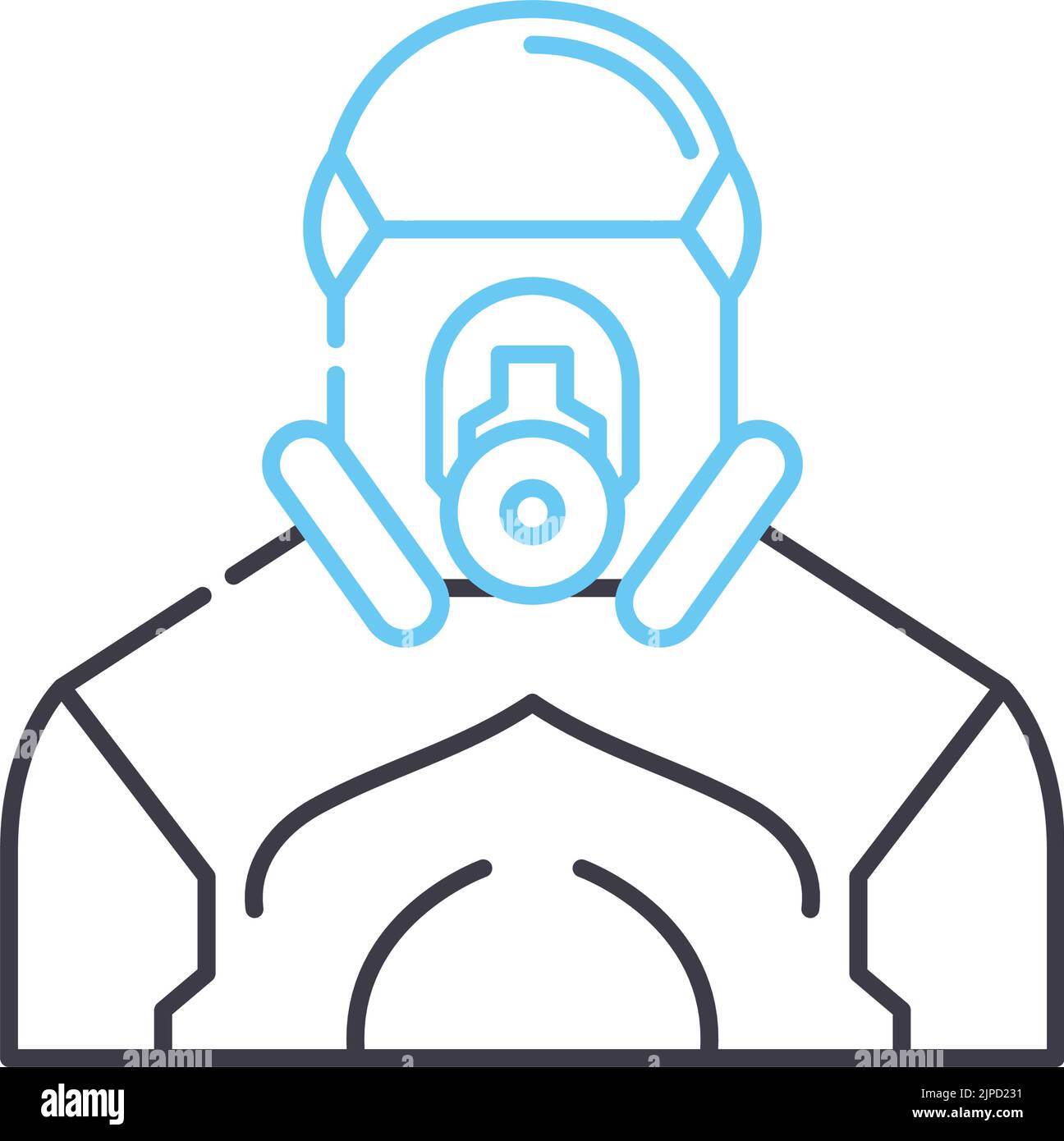 protective suit line icon, outline symbol, vector illustration, concept