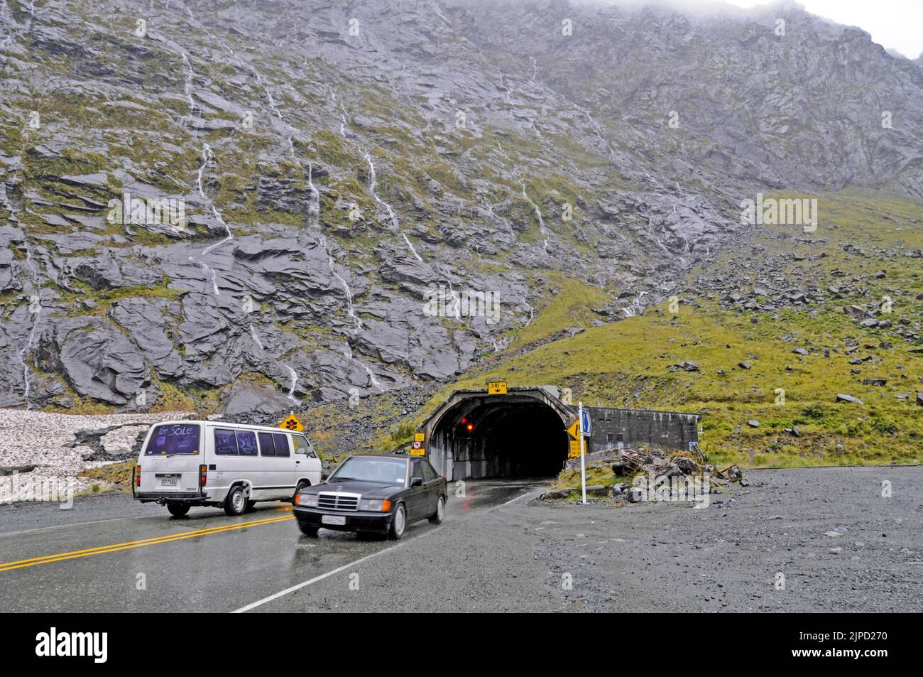 Oneway traffic passes through the 1,200m long 'Homer' tunnel near