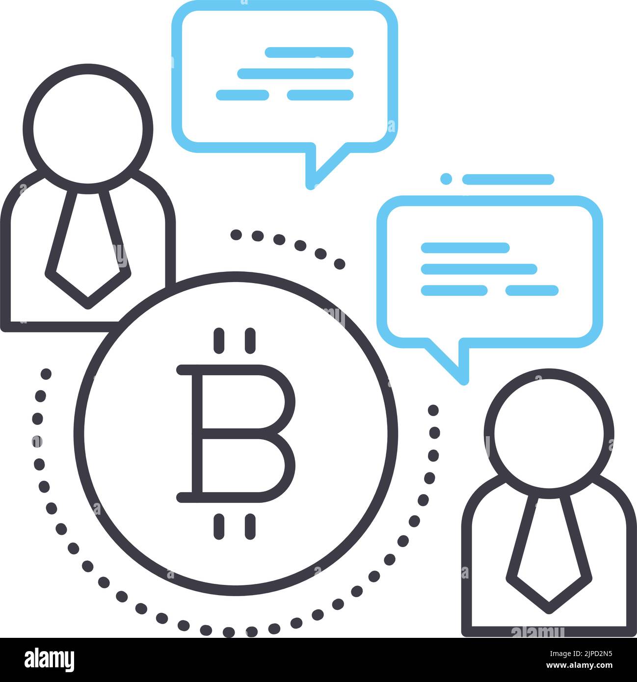 peer to peer line icon, outline symbol, vector illustration, concept