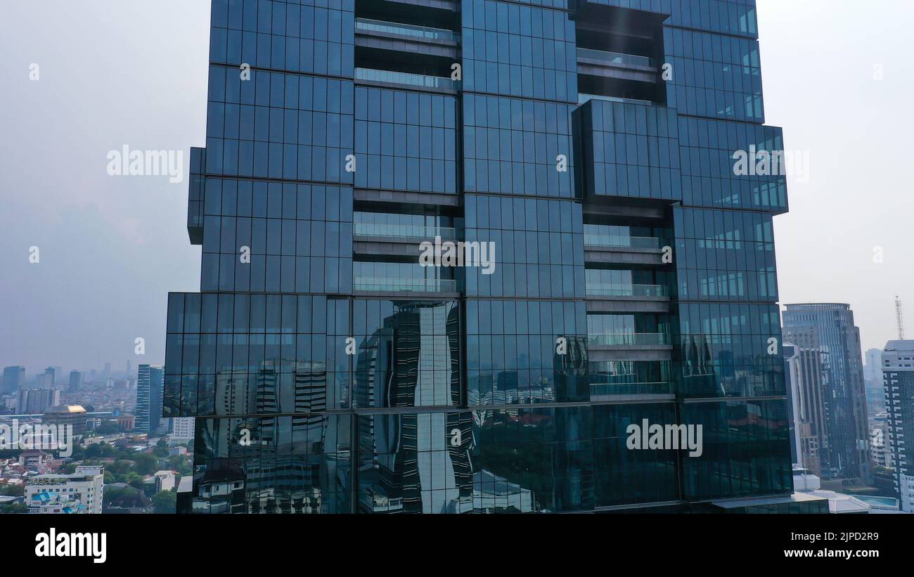 Bank building in Jakarta a Futuristic and modern design skyscraper Stock Photo