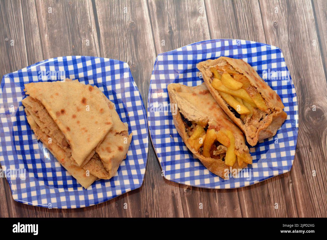 flat breads with mashed fava beans and traditional Egyptian dynamite