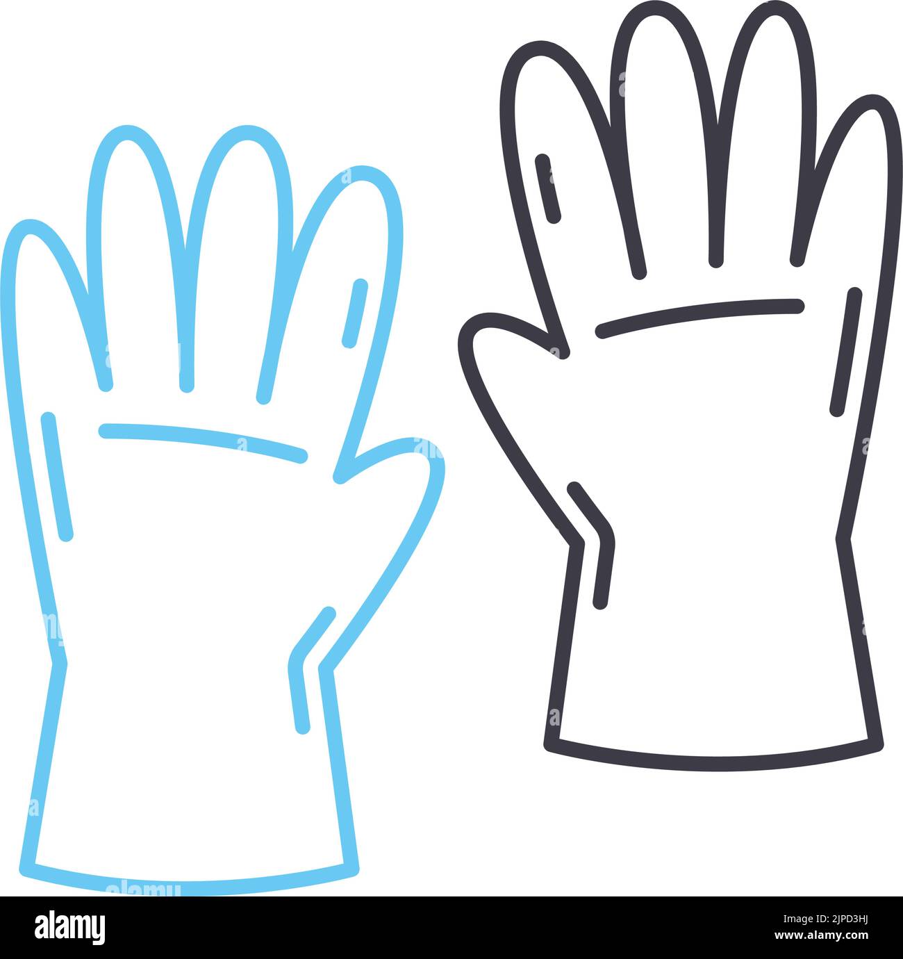 gloves line icon, outline symbol, vector illustration, concept sign ...