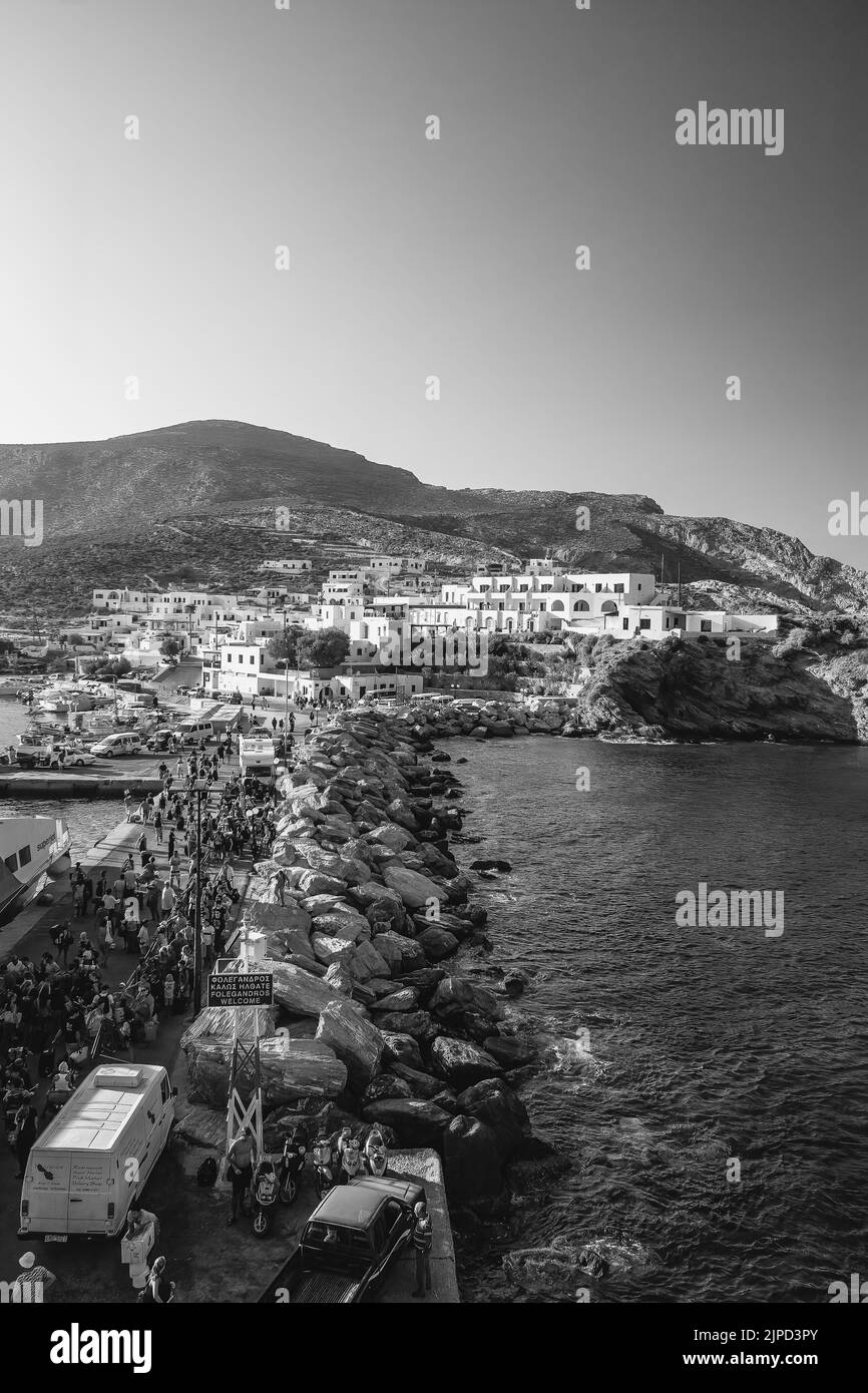 Greek islands sailing boat Black and White Stock Photos & Images - Alamy