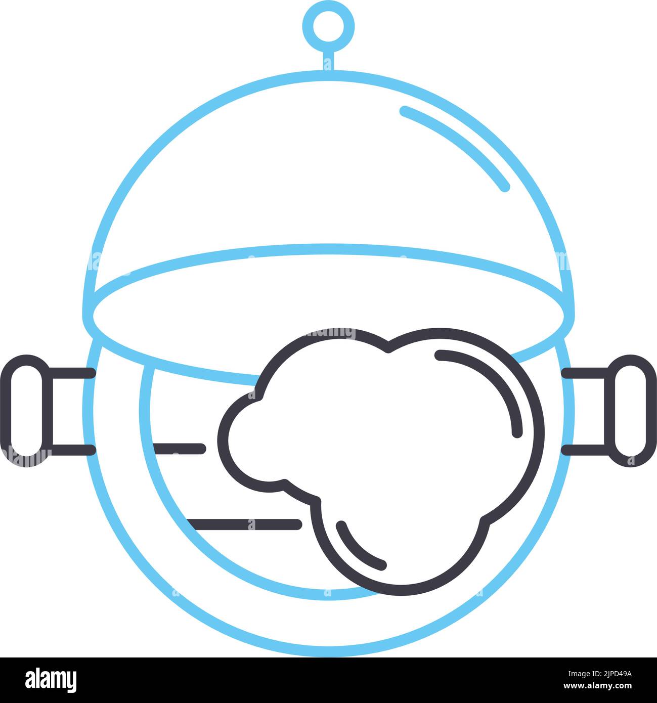 smoked oven line icon, outline symbol, vector illustration, concept ...