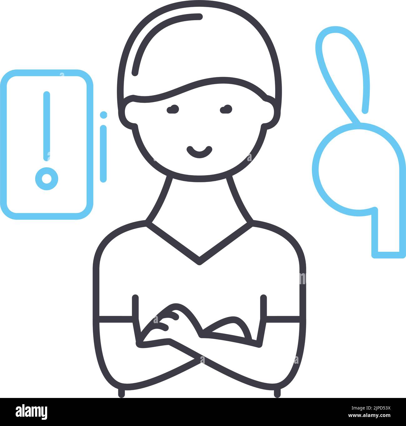 referee line icon, outline symbol, vector illustration, concept sign ...