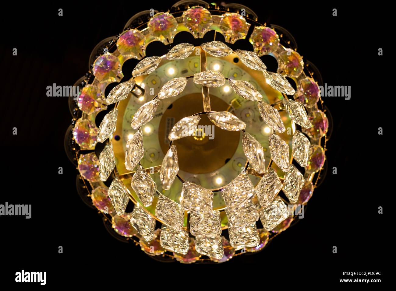 Decorate home with Jhoomar LED Chandelier, antique Jhoomar, Led Wall lights, ceiling lamps, hanging lighting Stock Photo
