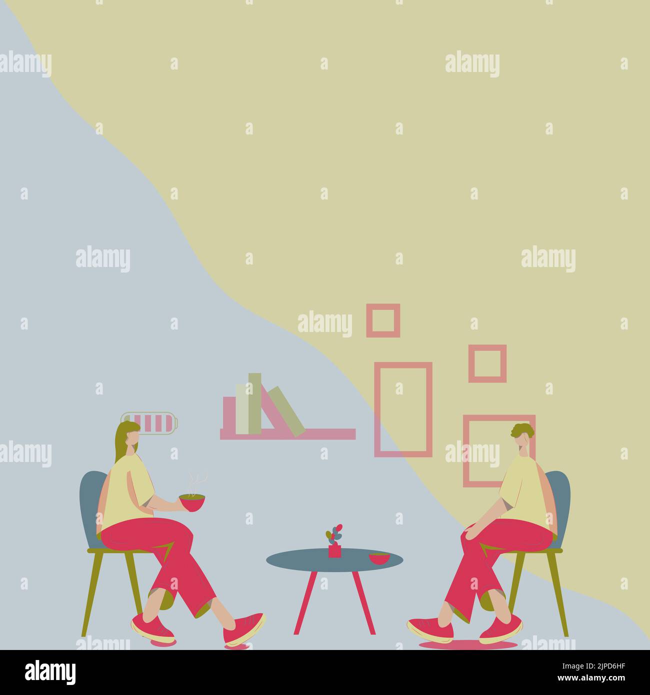 Two Smiling Colleagues Working Stock Vector Images Alamy