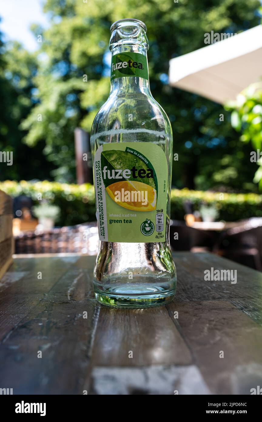 Kootwijk, Gelderland, The Netherlands, 07 12 2022 - A bottle of fuze tea, a refreshing green tea soft drink Stock Photo