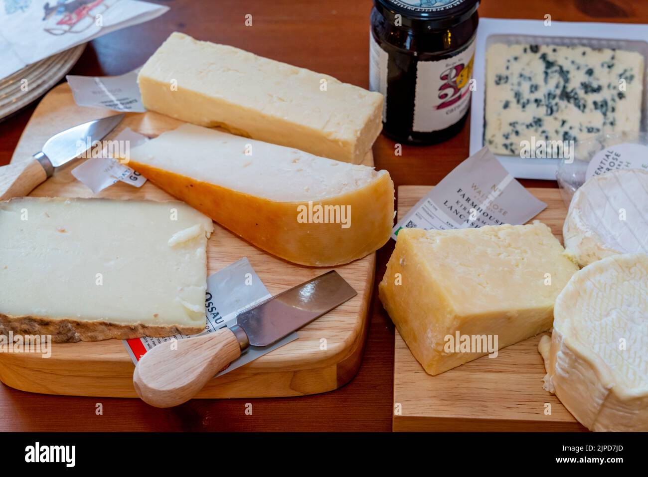 A Traditional Cheese Board, Christmas Lunch, Sussex, UK Stock Photo
