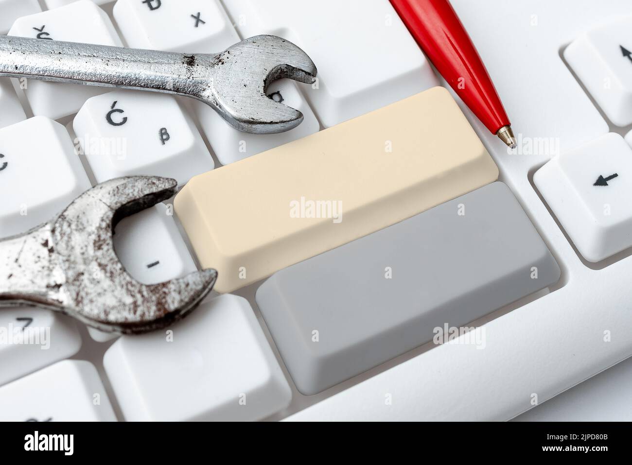 Editing And Retyping Report Spelling Errors, Typing Online Shop Inventory Stock Photo