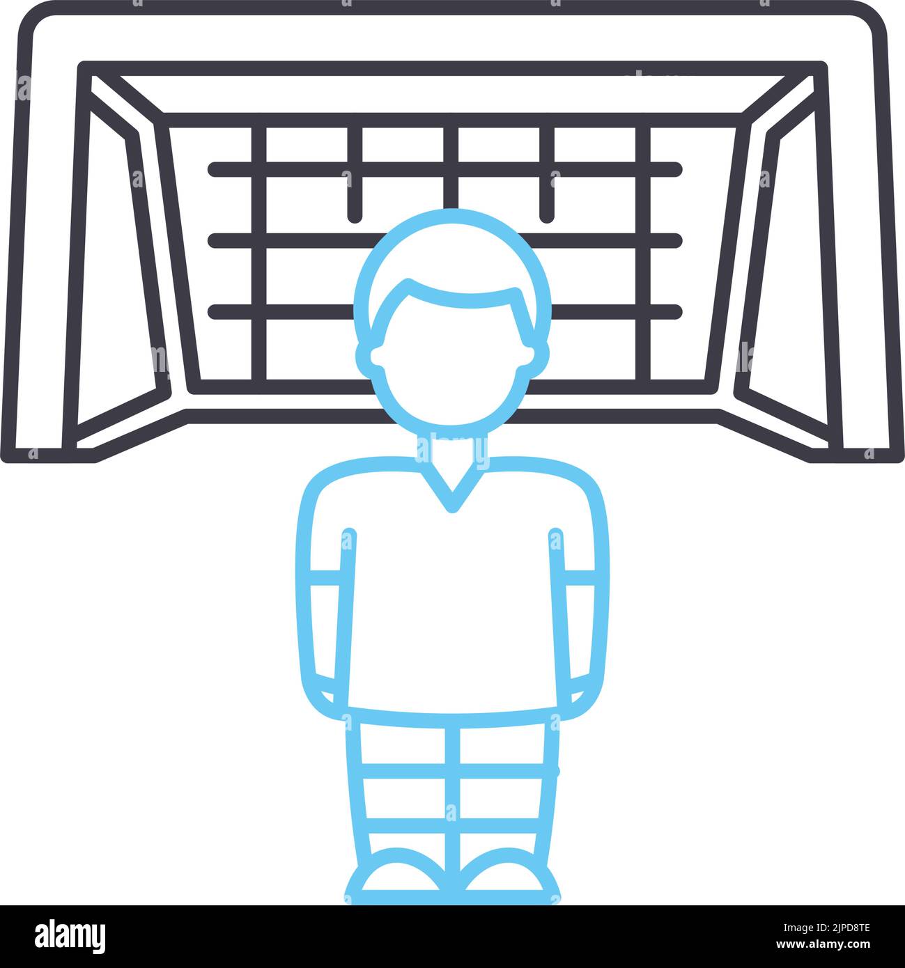 goaltender line icon, outline symbol, vector illustration, concept sign ...