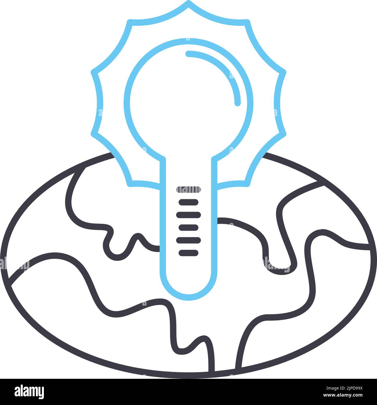 global warming line icon, outline symbol, vector illustration, concept ...