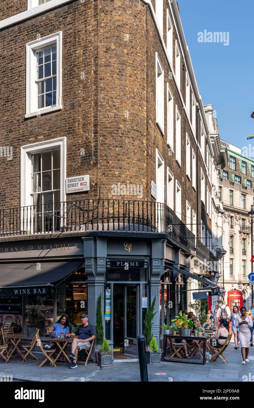 People Sitting Outside The Grays & Feather (Plume Wine Bar), Covent