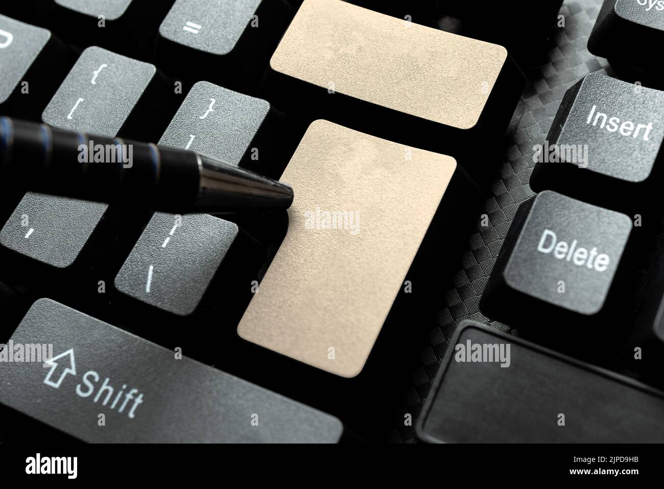 Abstract Typing Presentation Message, Retyping New Email Password Stock Photo