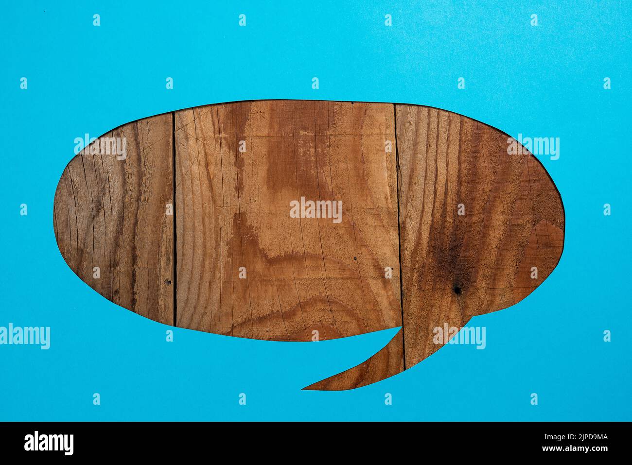 Cropped Speech Bubble With Important Message Placed On Floor. Stock Photo