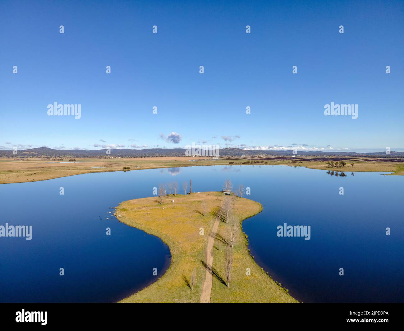 The aerial view of Rangers Valley Dam. New South Wales, Australia. Stock Photo