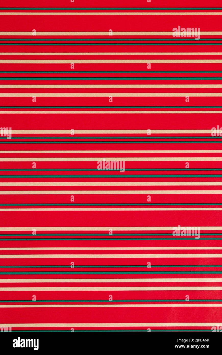 Close up of striped christmas wrapping paper as background full frame Stock Photo