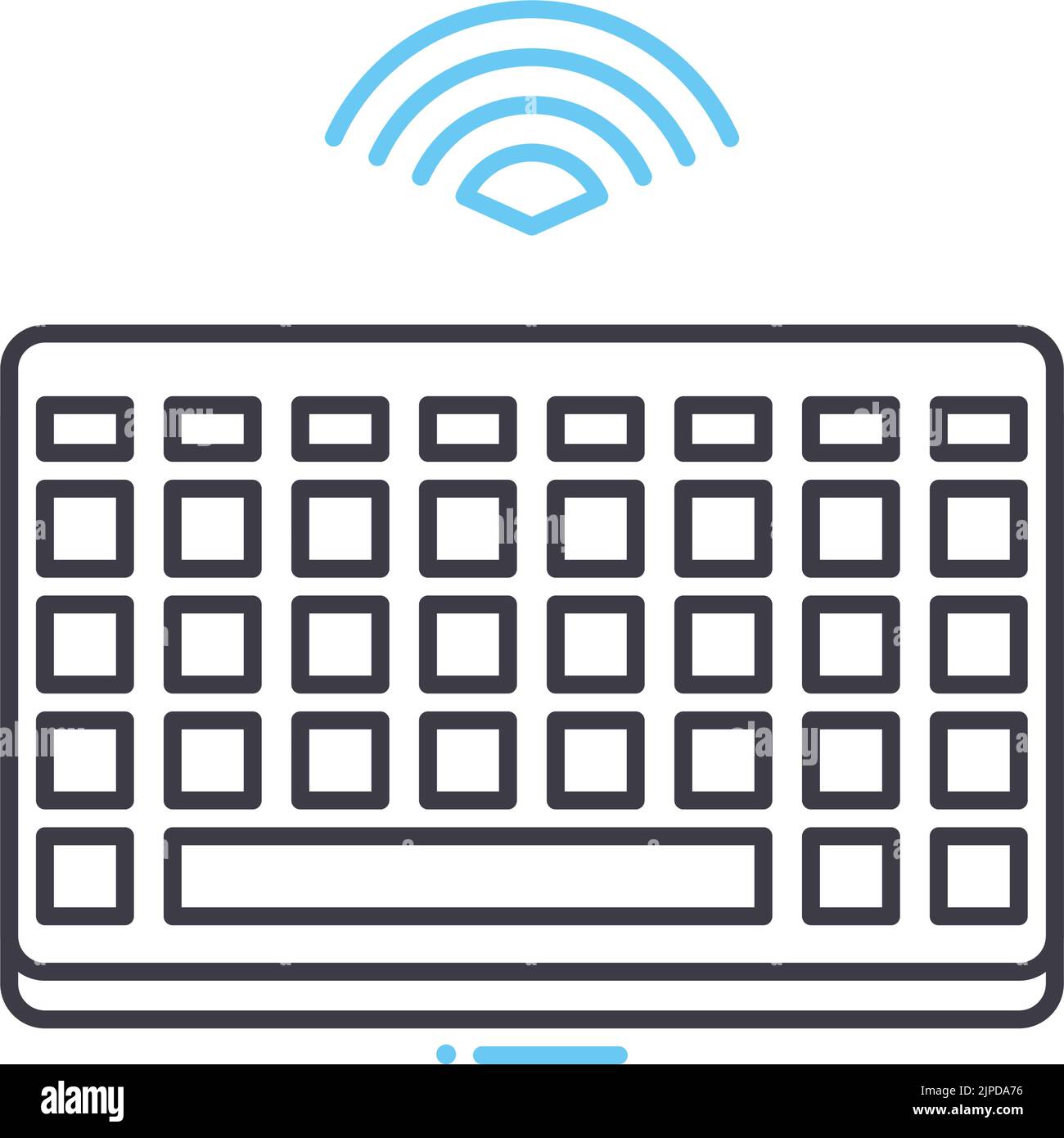 wreless keyboard line icon, outline symbol, vector illustration, concept sign Stock Vector