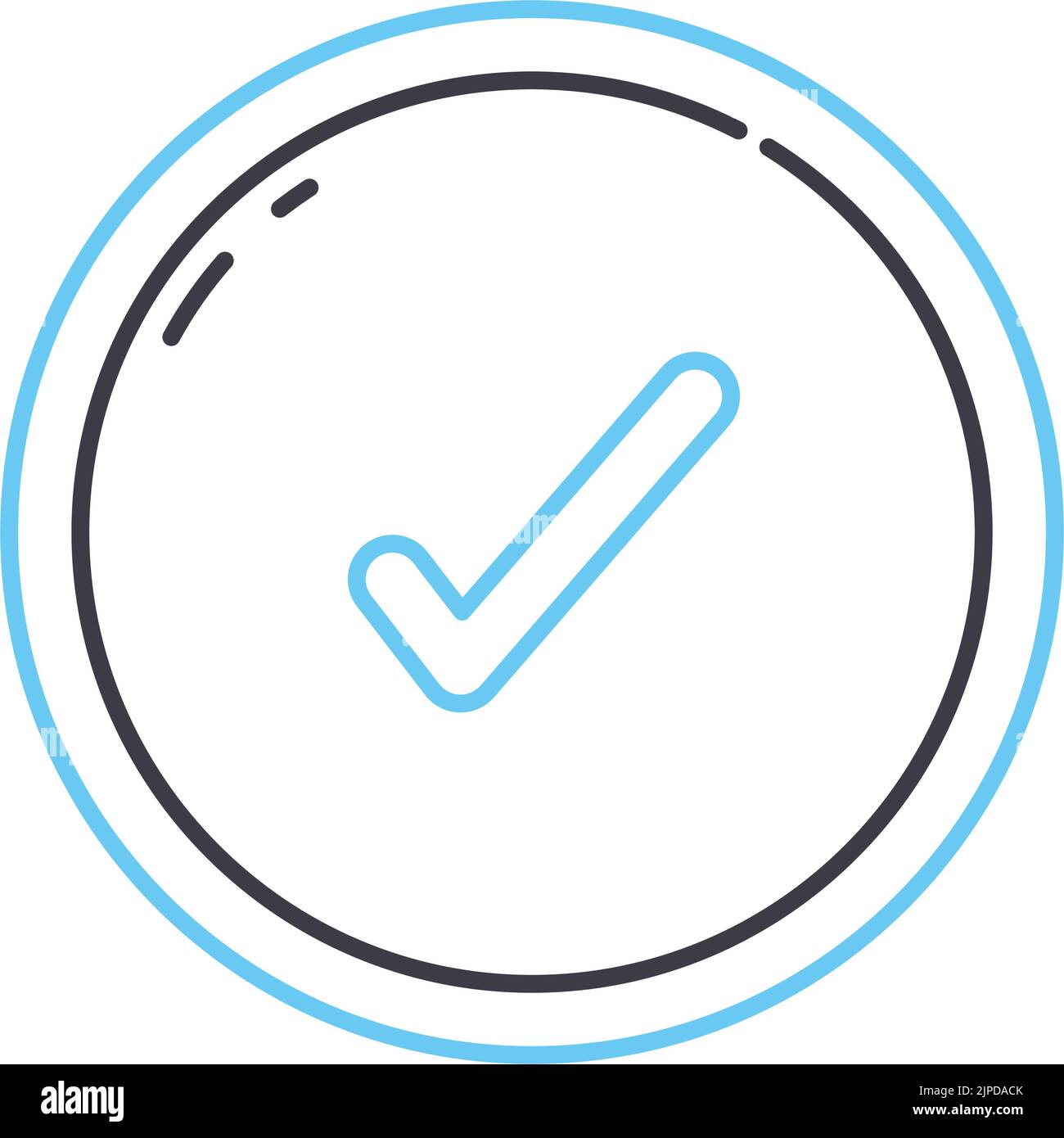 success mark line icon, outline symbol, vector illustration, concept ...