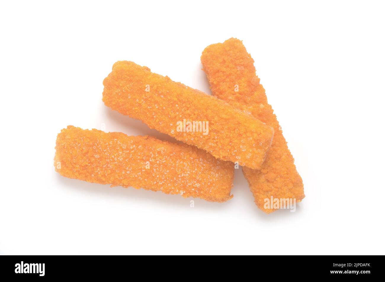 Frozen fish fingers isolated on white Stock Photo Alamy