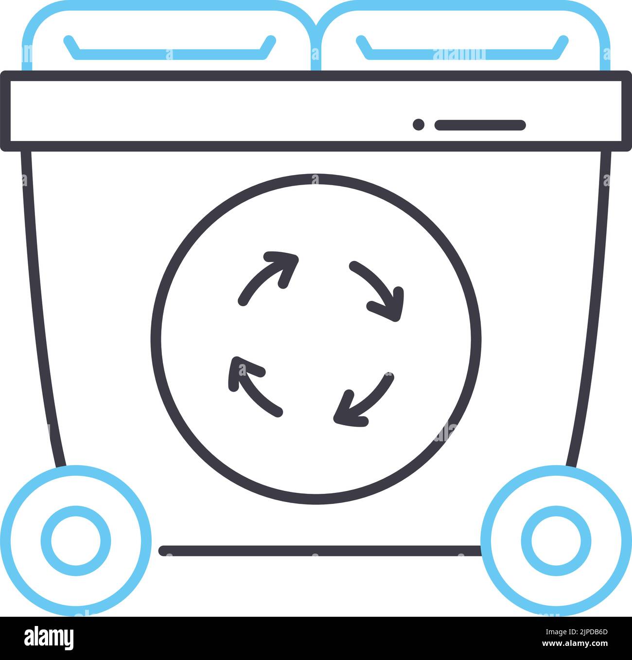 rubbish tank line icon, outline symbol, vector illustration, concept sign Stock Vector