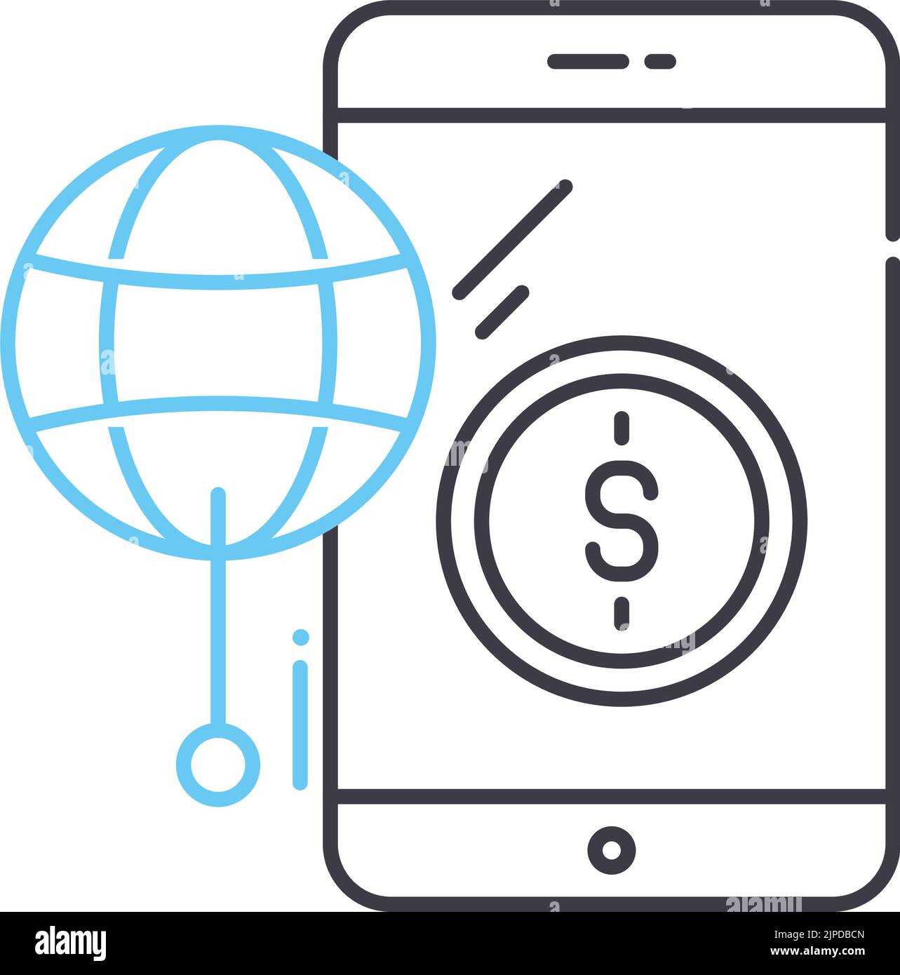 Online line icon outline symbol vector illustration concept sign