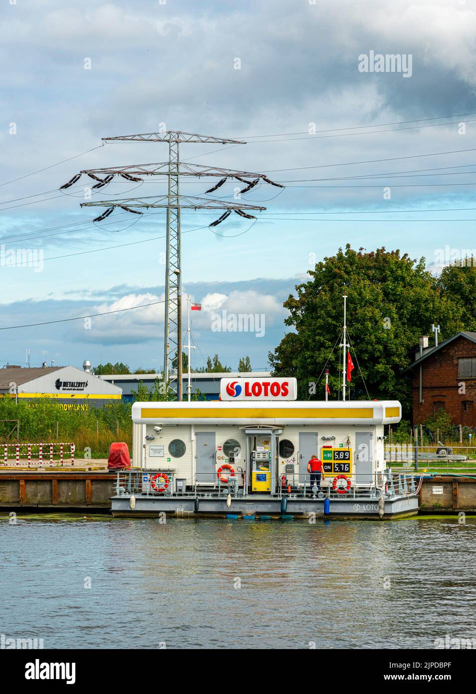 boat, gas station, gdansk, lotus, boats, gas stations, gdansks Stock