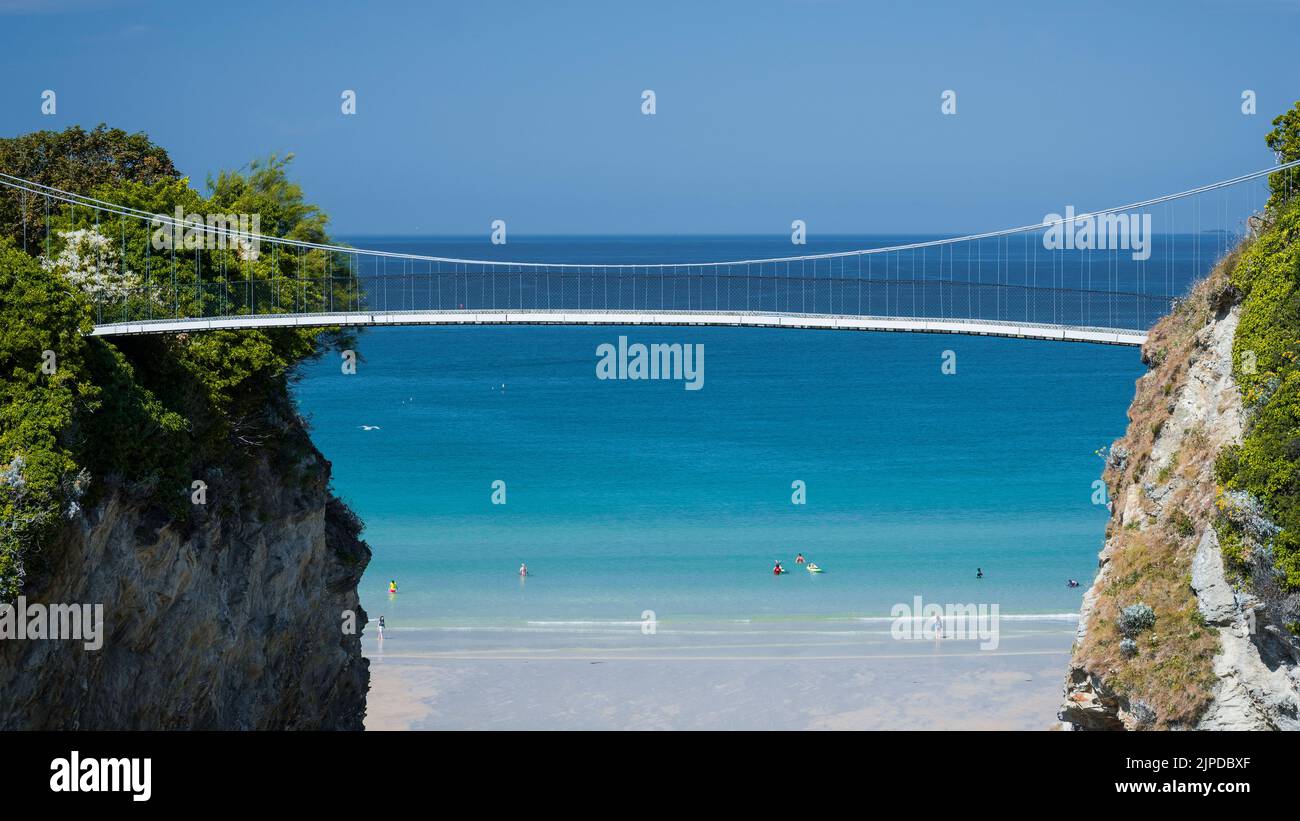 The Bridge of two island, Newquay, Cornwall UK Stock Photo Alamy