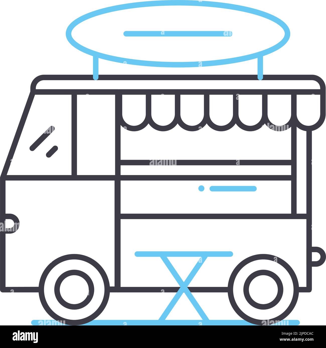 food car line icon, outline symbol, vector illustration, concept sign ...