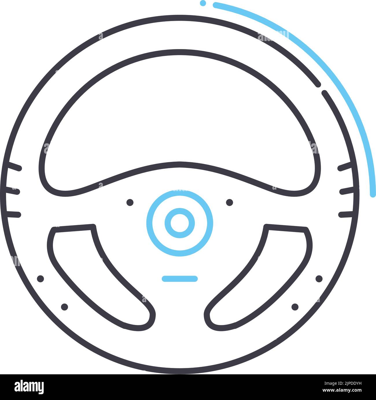 steering wheel line icon, outline symbol, vector illustration, concept