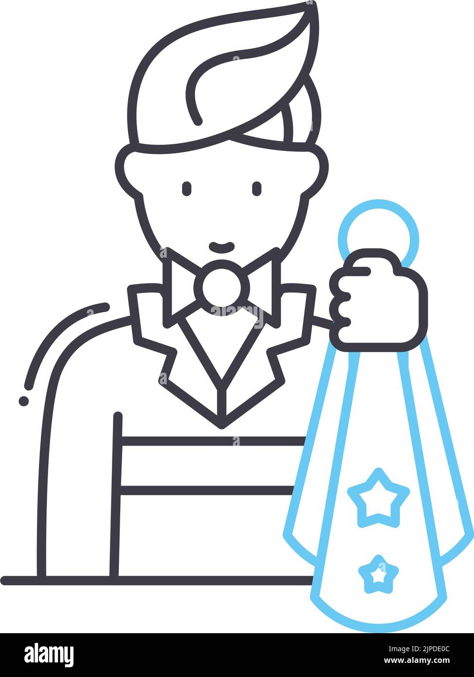 magician line icon, outline symbol, vector illustration, concept sign ...